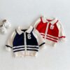 Baby Kid Girls Boys Color-blocking Embroidered Cardigan Wholesale 24091344