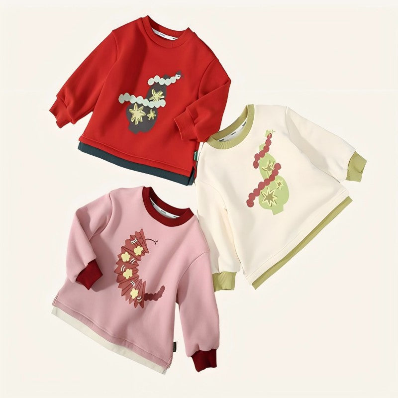 Baby Kid Girls Boys Color-blocking Print Hoodies Sweatshirts Wholesale 24122701