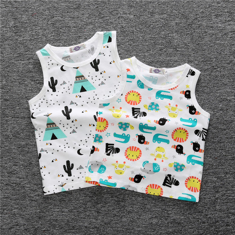 Baby Kid Girls Boys Fruit Cartoon Print Tank Tops Wholesale 22030801