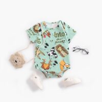 Baby Kid Girls Boys Letters Animals Cartoon Print Rompers Wholesale 22032257