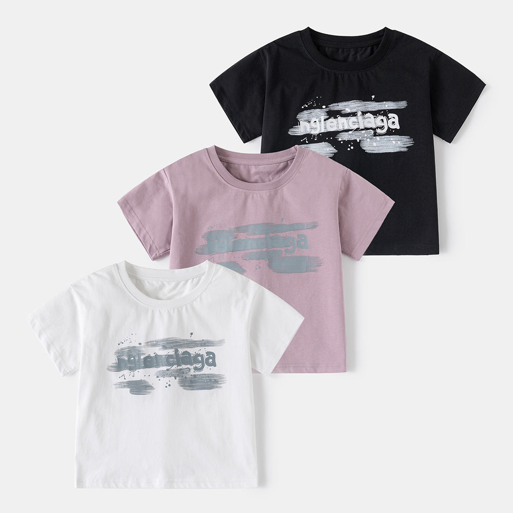 Baby Kid Girls Boys Letters Color-blocking T-Shirts Wholesale 25060482
