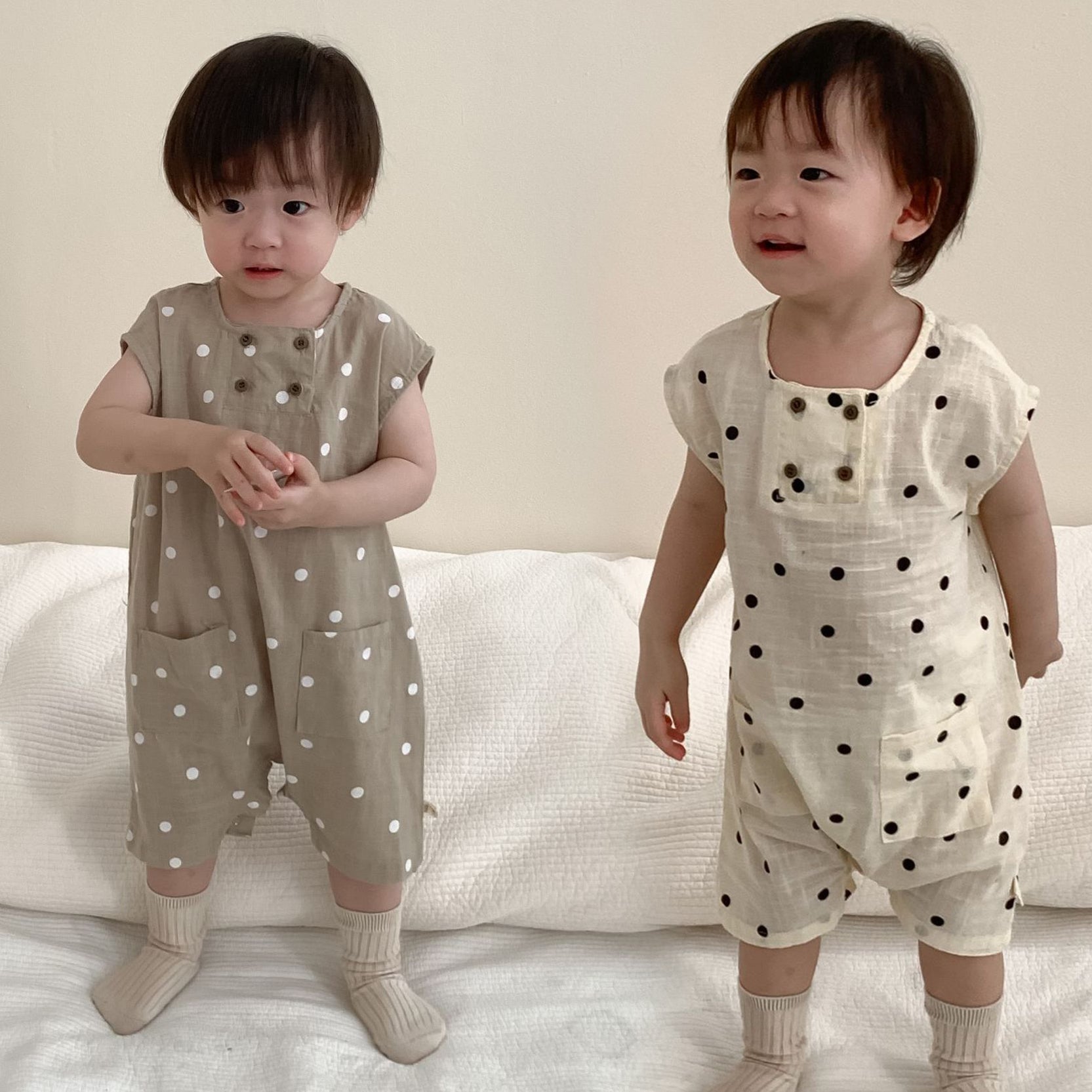 Baby Kid Girls Boys Polka dots Rompers Wholesale 24052243