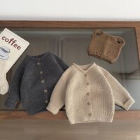 Baby Kid Girls Boys Solid Color Cardigan Wholesale 24091374