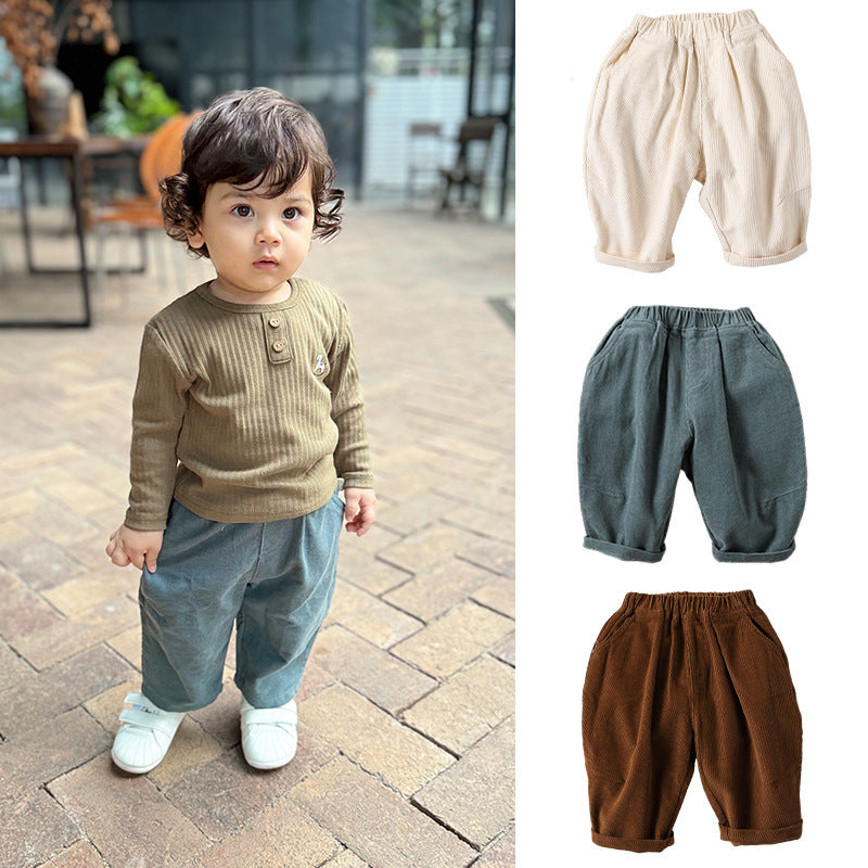 Baby Kid Girls Boys Solid Color Pants Wholesale 240913170