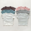 Baby Kid Girls Boys Solid Color Striped T-Shirts Wholesale 25040309