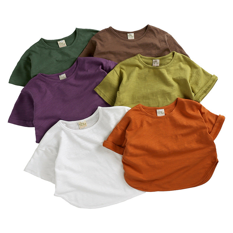 Baby Kid Girls Boys Solid Color T-Shirts Wholesale 220429457