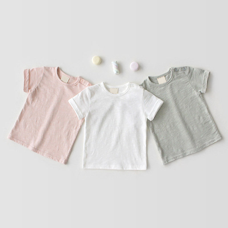 Baby Kid Girls Boys Solid Color T-Shirts Wholesale 25040314