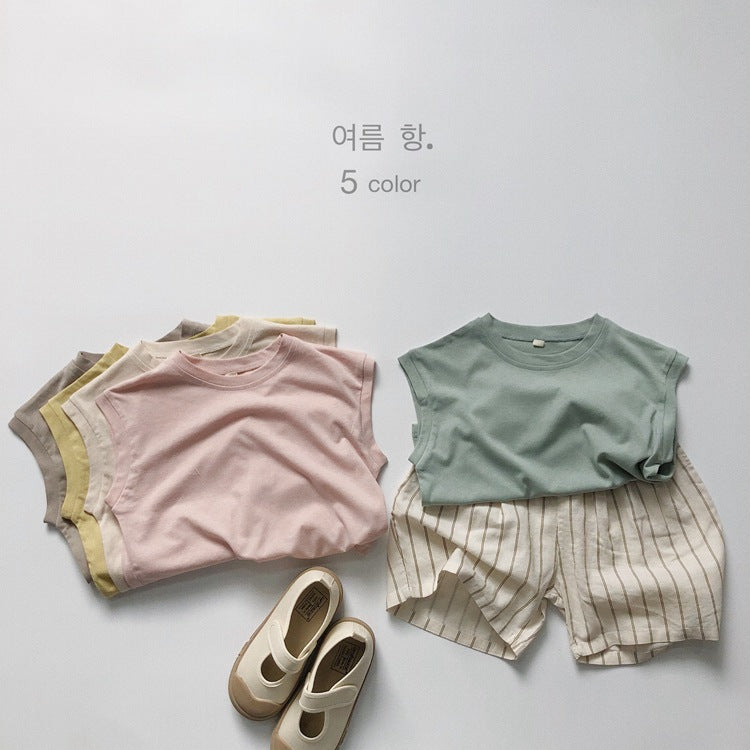 Baby Kid Girls Boys Solid Color Tank Tops Wholesale 220505470