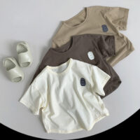 Baby Kid Girls Boys Solid Color Tops Wholesale 240802125