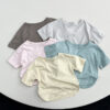 Baby Kid Girls Boys Solid Color Tops Wholesale 24080226