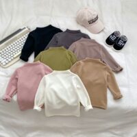 Baby Kid Girls Boys Solid Color Tops Wholesale 240913115