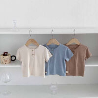 Baby Kid Girls Boys Solid Color Tops Wholesale 25040325