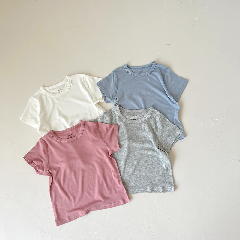 Baby Kid Girls Boys Solid Color Tops Wholesale 25050897