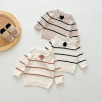 Baby Kid Girls Boys Striped Color-blocking Sweaters Wholesale 240802271