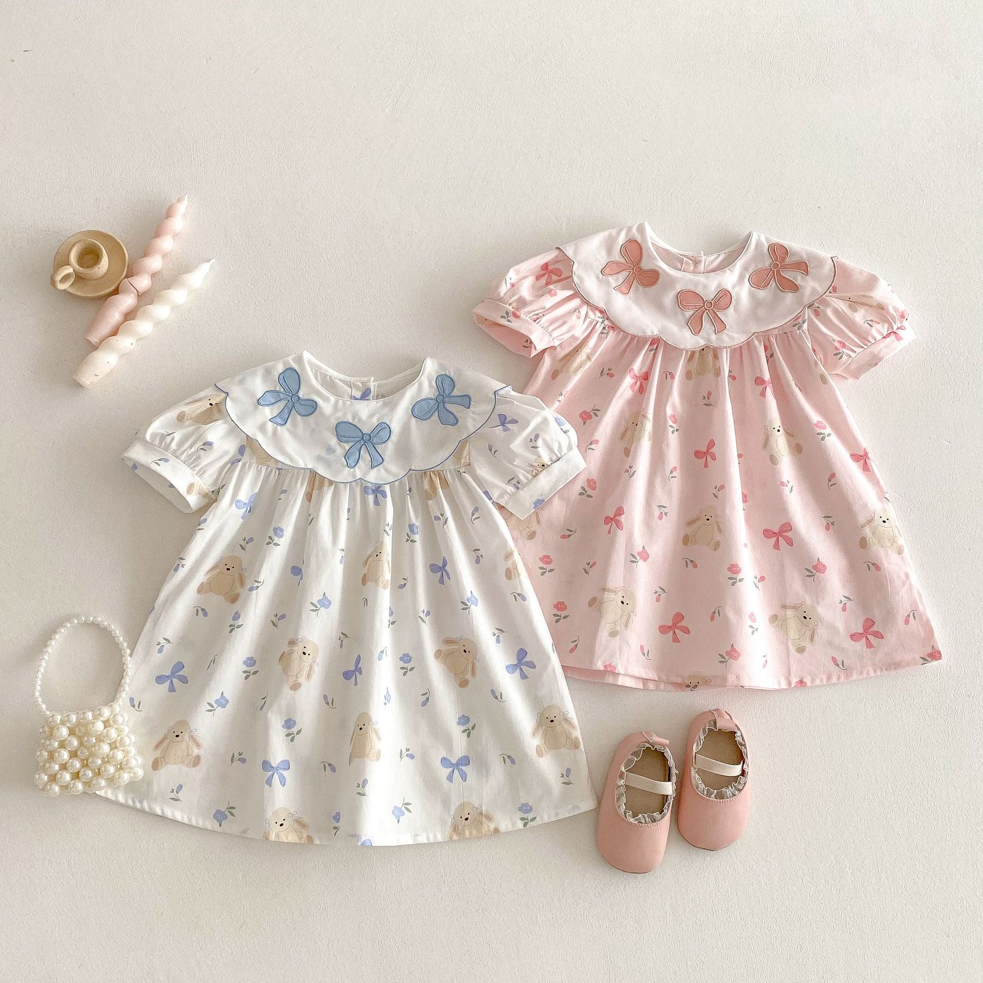 Baby Kid Girls Cartoon Bow Dresses Wholesale 25050868