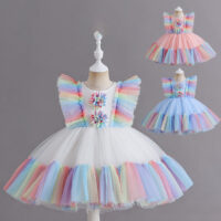 Baby Kid Girls Color-blocking Dressy Princess Dresses Wholesale 230413371