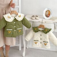 Baby Kid Girls Color-blocking Flower Embroidered Jackets Outwears Wholesale 240913178
