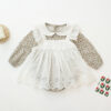 Baby Kid Girls Color-blocking Flower Embroidered Print Rompers Wholesale 220526149