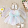 Baby Kid Girls Color-blocking Rompers Wholesale 24011125