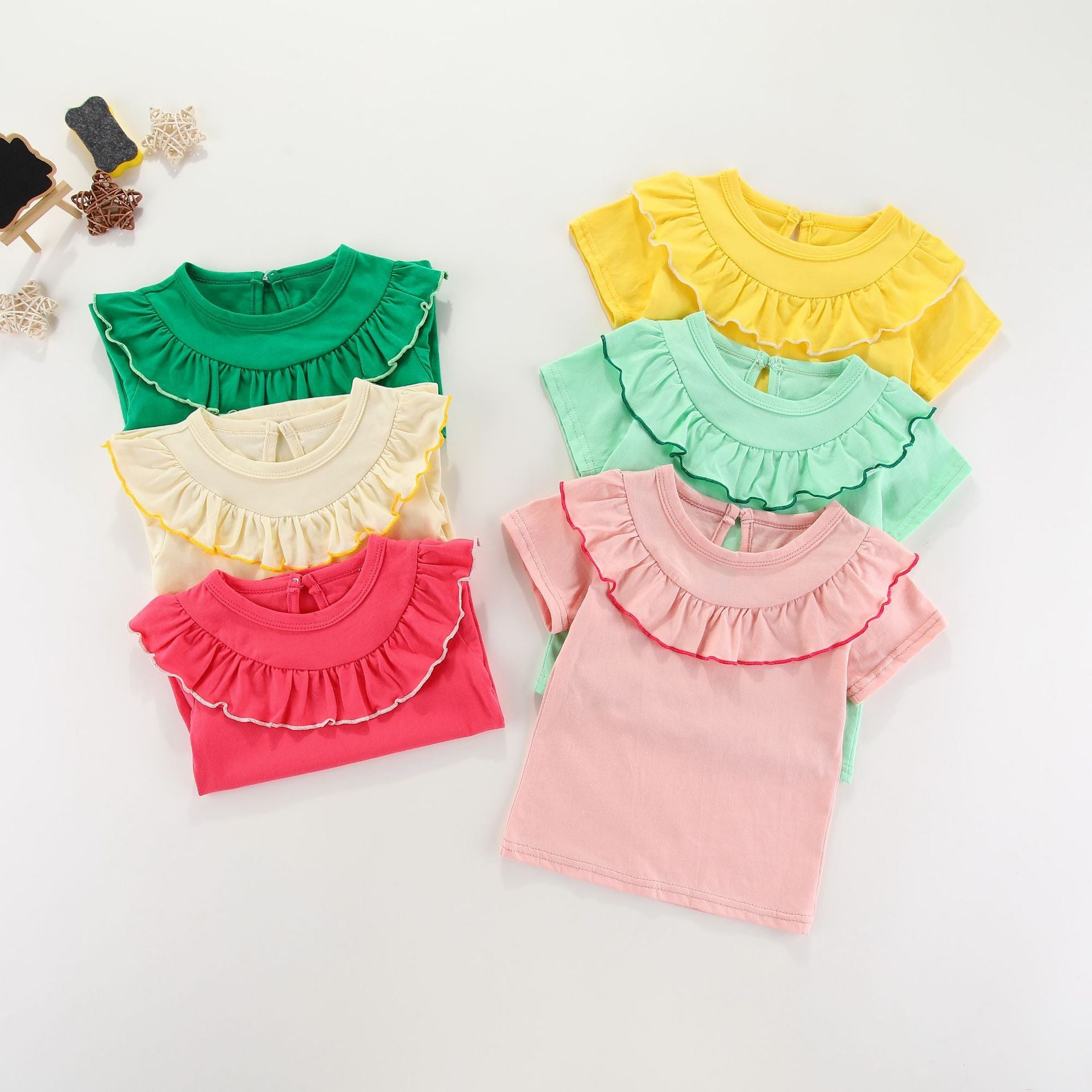 Baby Kid Girls Color-blocking T-Shirts Wholesale 220510247
