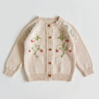 Baby Kid Girls Crochet Embroidered Cardigan Wholesale 220929801
