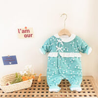 Baby Kid Girls Flower Bow Print Jumpsuits Wholesale 046610464