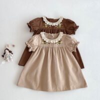 Baby Kid Girls Flower Embroidered Dresses Wholesale 25050866