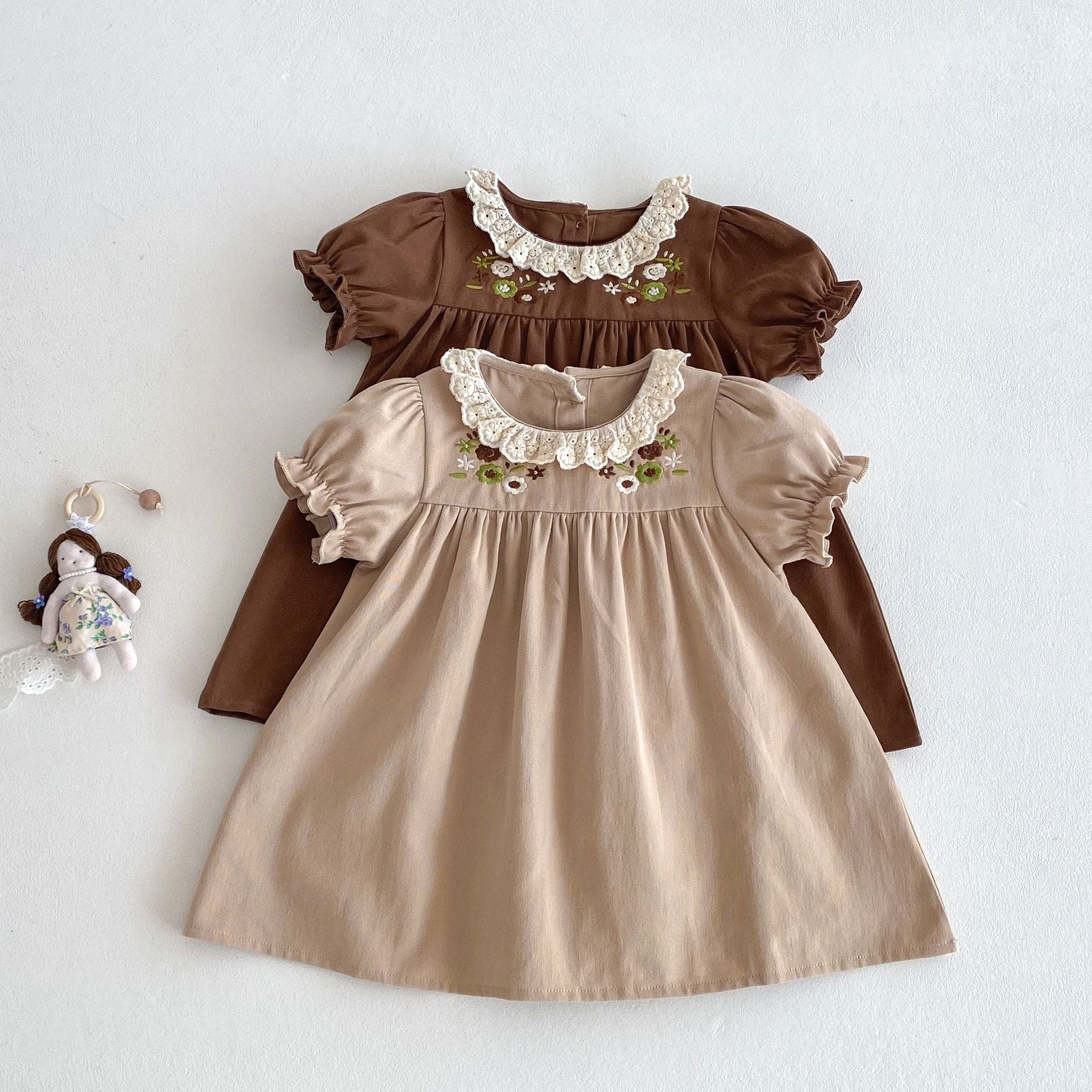 Baby Kid Girls Flower Embroidered Dresses Wholesale 25050866