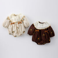 Baby Kid Girls Flower Embroidered Rompers Wholesale 25022750