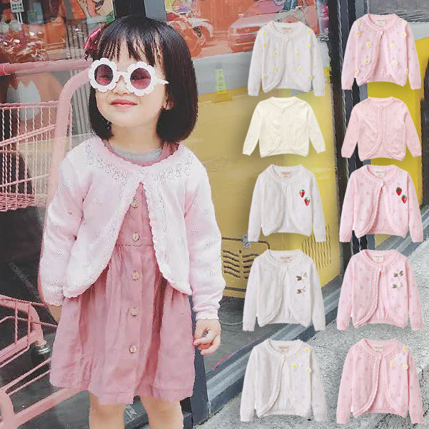 Baby Kid Girls Flower Fruit Crochet Cardigan Wholesale 22120627