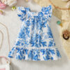 Baby Kid Girls Flower Print Dresses Wholesale 23033058