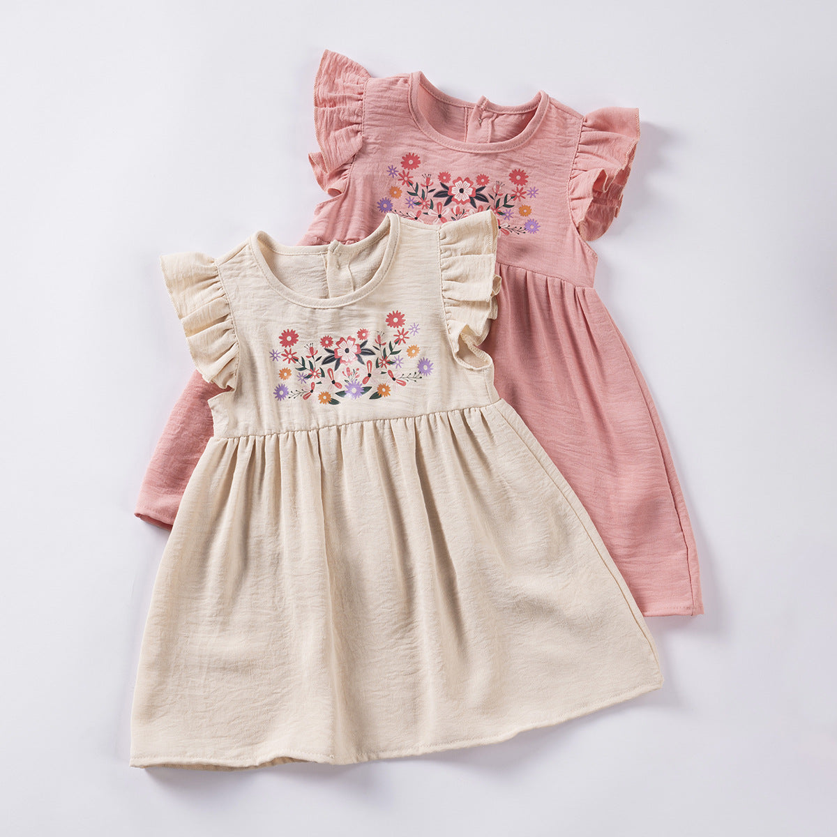 Baby Kid Girls Flower Print Dresses Wholesale 25060410
