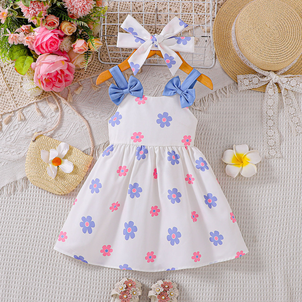 Baby Kid Girls Flower Print Dresses Wholesale 25070890