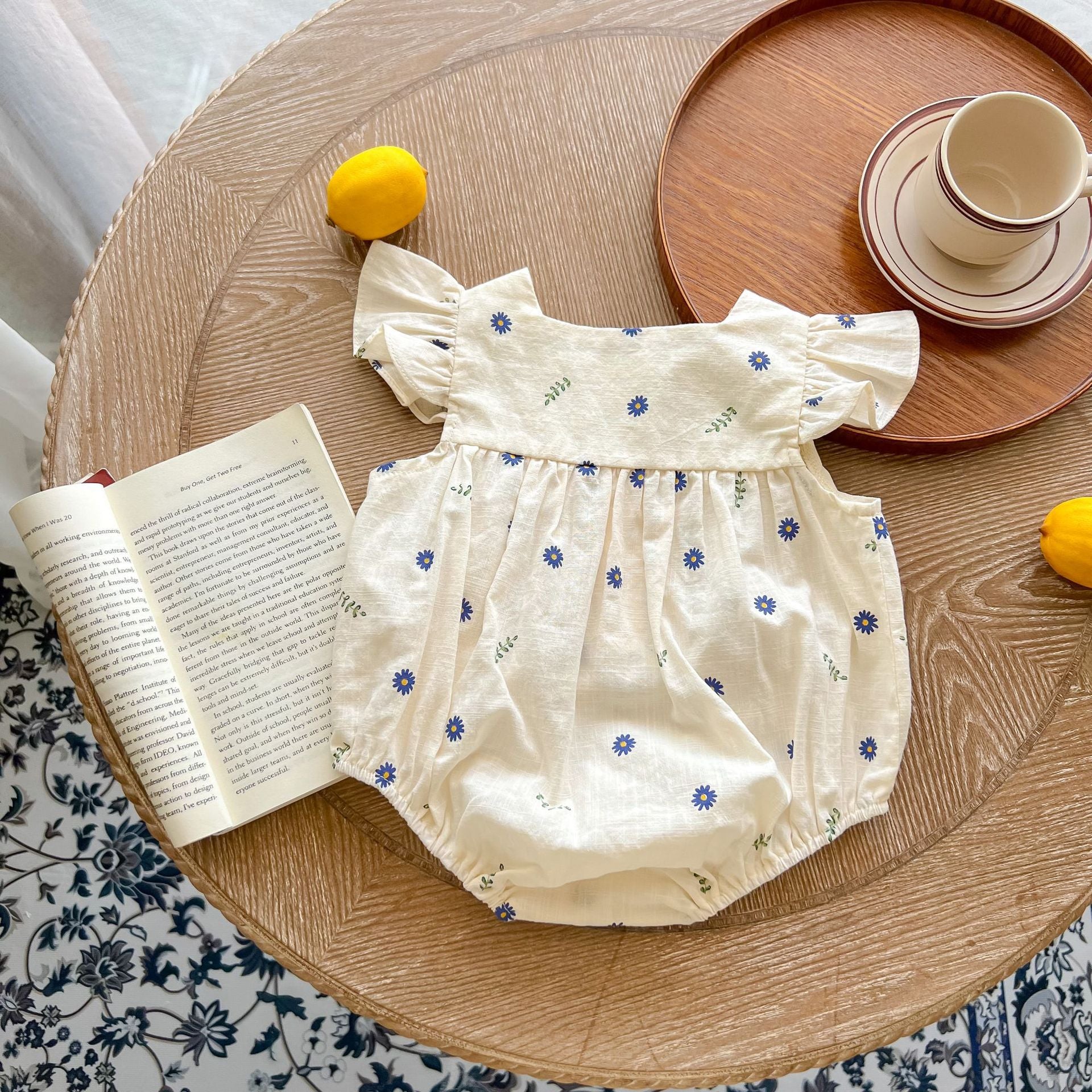 Baby Kid Girls Flower Print Rompers Wholesale 220513505