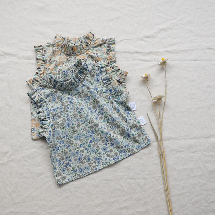 Baby Kid Girls Flower Print Tank Tops Wholesale 220526283