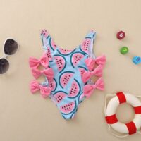 Baby Kid Girls Fruit Bow Print Swimwears Wholesale 22062264