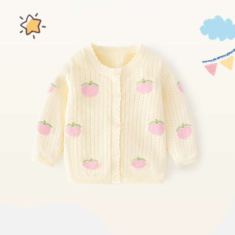 Baby Kid Girls Fruit Crochet Cardigan Wholesale 220817556
