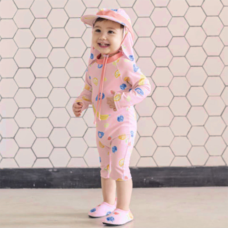 Baby Kid Girls Fruit Print Beach Jumpsuits Swimwears Wholesale 220606172