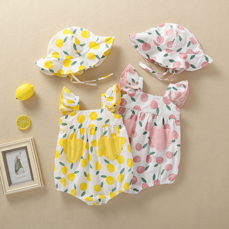 Baby Kid Girls Fruit Print Rompers Wholesale 22051706