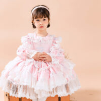 Baby Kid Girls Lace Print Dressy Party Spanish Dresses Princess Dresses Wholesale 080710268