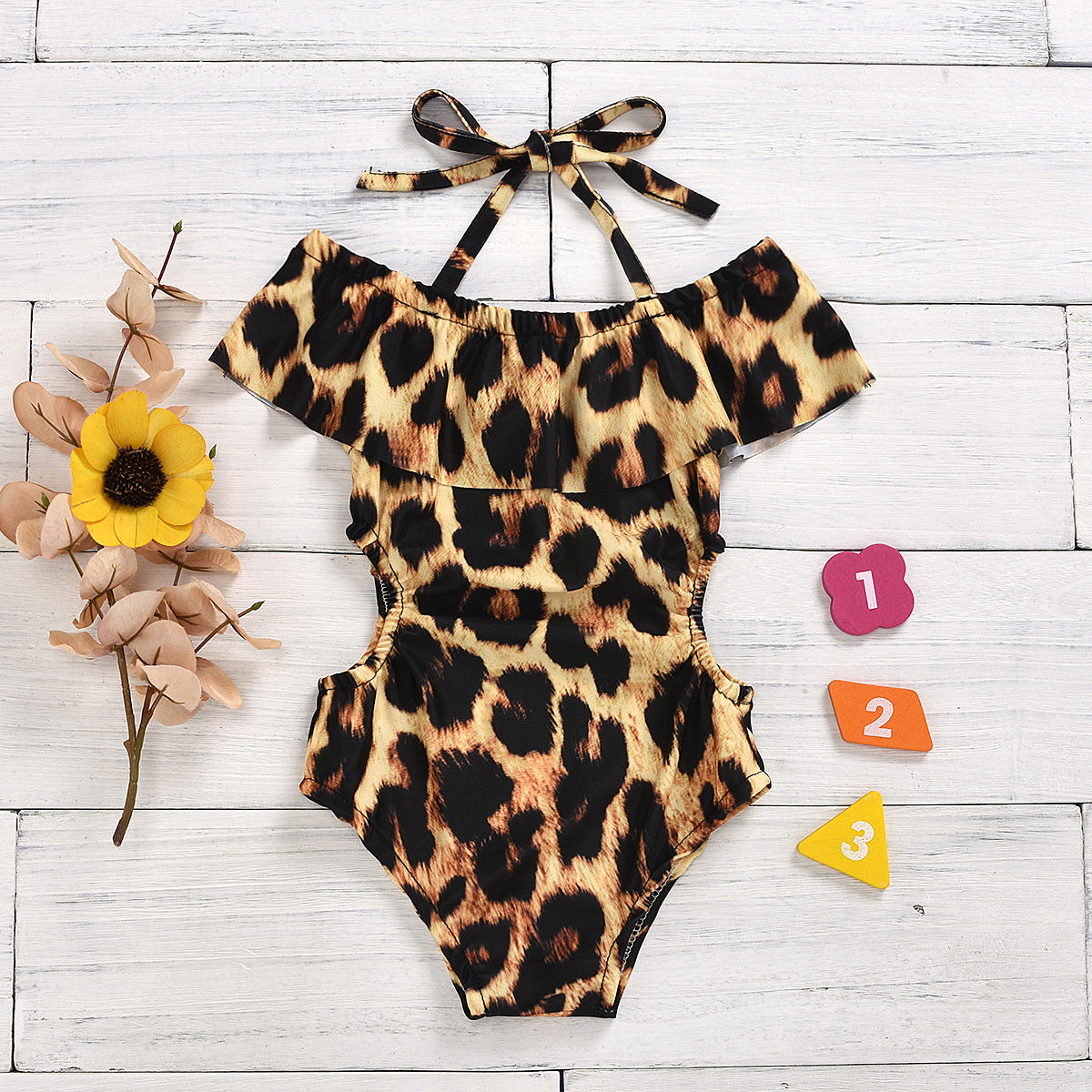 Baby Kid Girls Leopard print Swimwears rompers Wholesale22062253