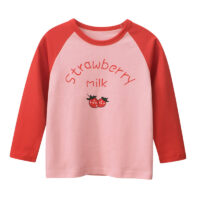 Baby Kid Girls Letters Color-blocking Fruit Print Tops Wholesale 220929259