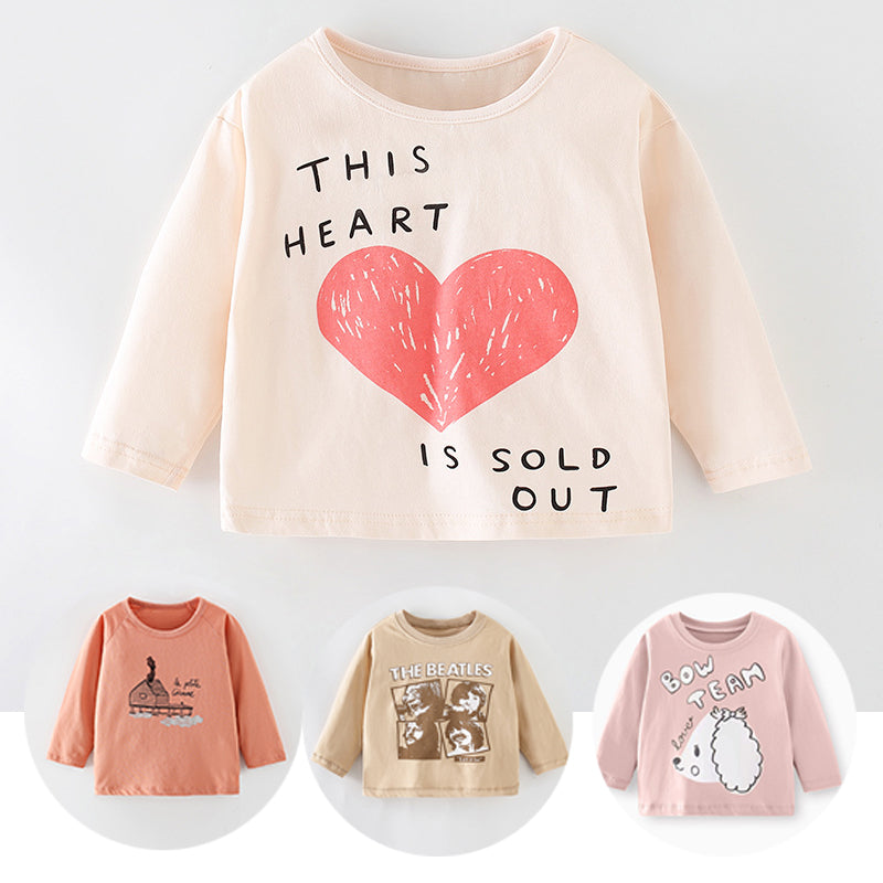 Baby Kid Girls Letters Love heart Print Tops Wholesale 220920351