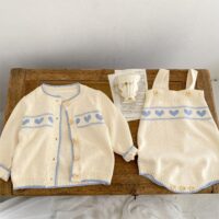 Baby Kid Girls Love heart Crochet Cardigan Rompers Wholesale 220817420