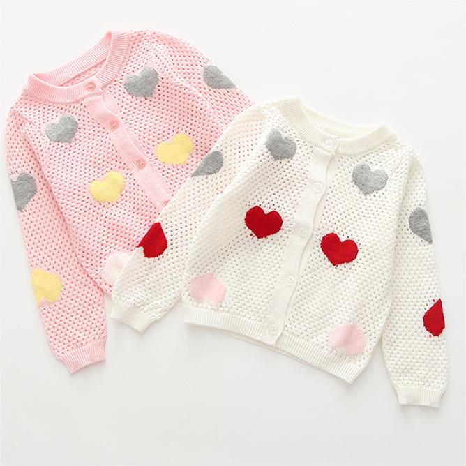 Baby Kid Girls Love heart Crochet Cardigan Wholesale 22120640