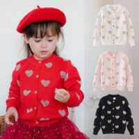 Baby Kid Girls Love heart Crochet Cardigan Wholesale 221206424