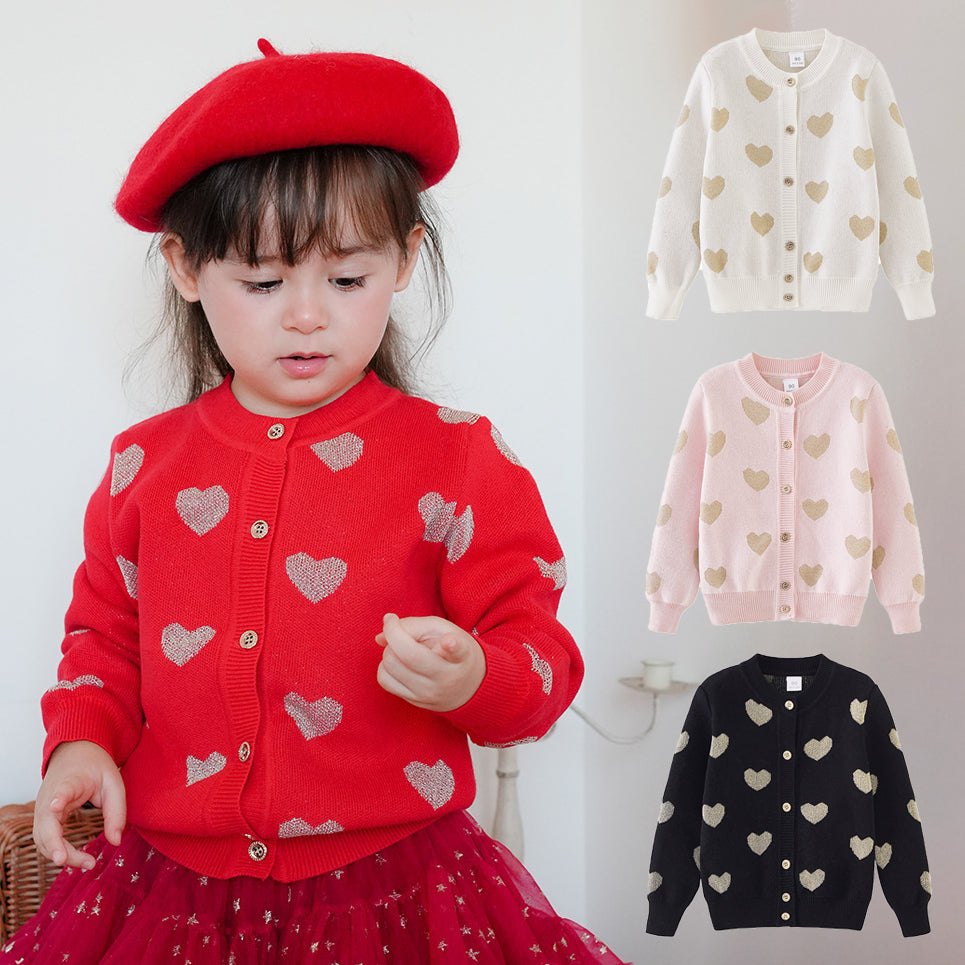 Baby Kid Girls Love heart Crochet Cardigan Wholesale 221206424