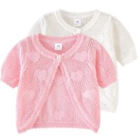 Baby Kid Girls Love heart Embroidered Cardigan Wholesale 22120610
