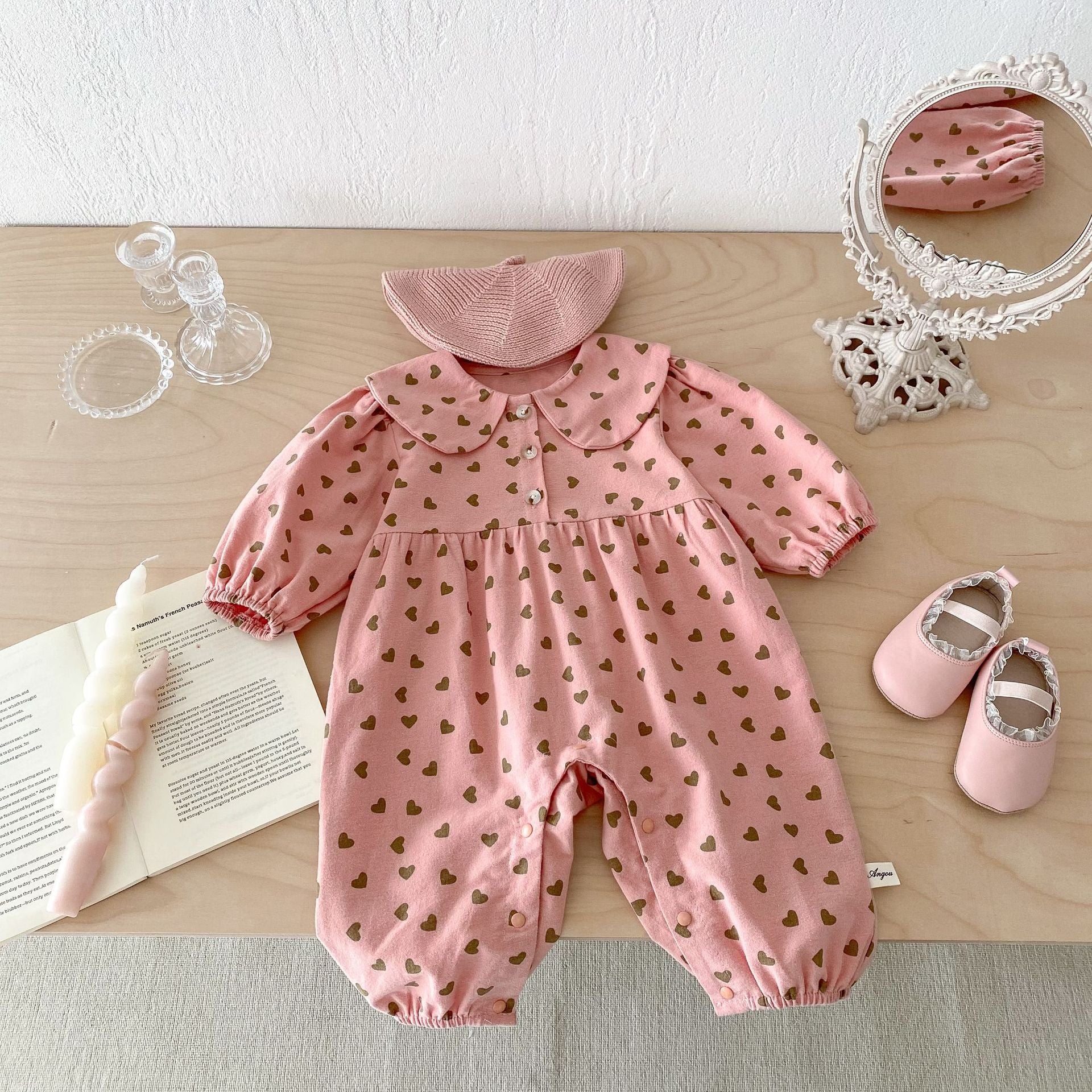 Baby Kid Girls Love heart Print Jumpsuits Wholesale 240802256