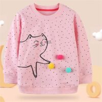 Baby Kid Girls Polka dots Cartoon Print Hoodies Swearshirts Wholesale 22090218